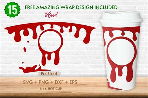 16oz Halloween Starbucks Hot Cup Svg Blood Spooky Vibes