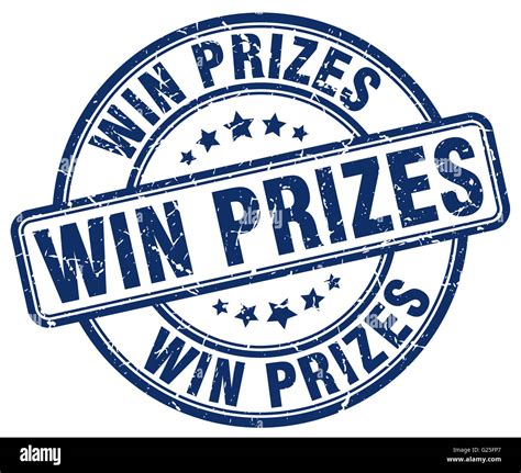 Win Prizes Blue Grunge Round Vintage Rubber Stamp Stock Photo Alamy