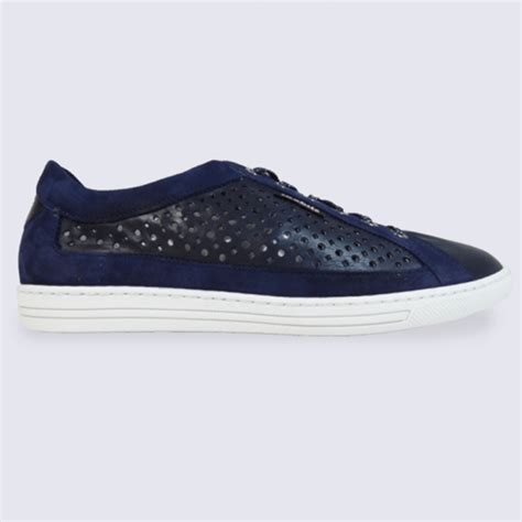 Baskets Femme Mephisto Mobils En Cuir Bleu Marine I Igert Chausseur