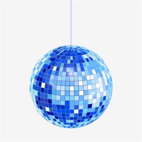 Disco Balls Vector Art Png Abstract Hanging Disco Ball In Blue Color