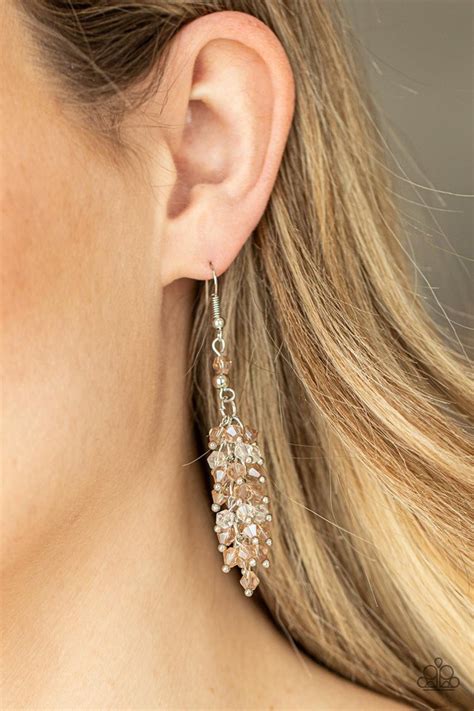 Paparazzi Earring Celestial Chandeliers Brown Paparazzi Jewelry