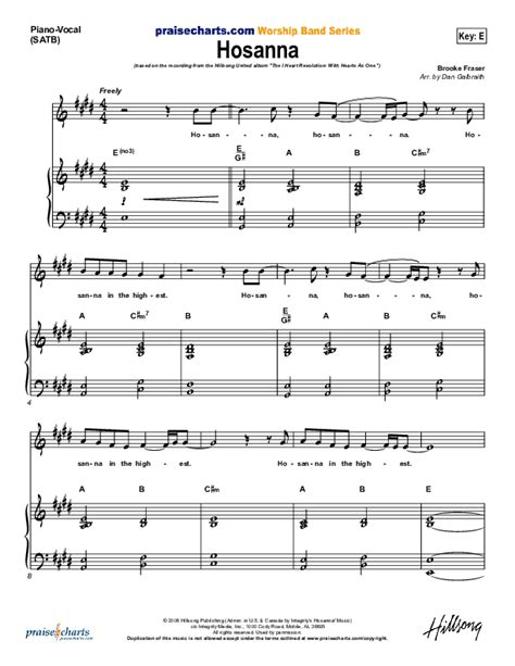 Hosanna Choral Anthem Satb Sheet Music Pdf Hillsong Worship Nextgen Worship Arr Richard