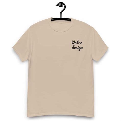 T Shirt Personnalisé Brodé Homme Coton épais Beige 瑱 Créer Son T Shirt