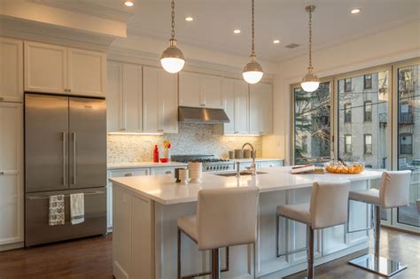 Chefs Kitchen With Center Island Transitional Kitchen New York By Dixon Projects Houzz