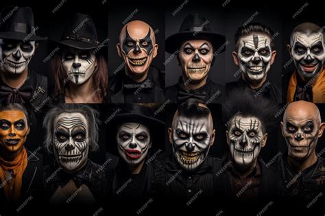 Premium Ai Image Spooky Halloween Costumes People Portraits Different