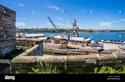 View Of The Docks Precinct From The Convict Precinct Of Cockatoo Island Shipyard Heritage Site