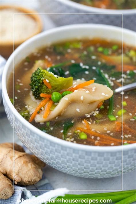 Quick And Easy Homemade Potsticker Soup Recipe Wholesome Farmhouse