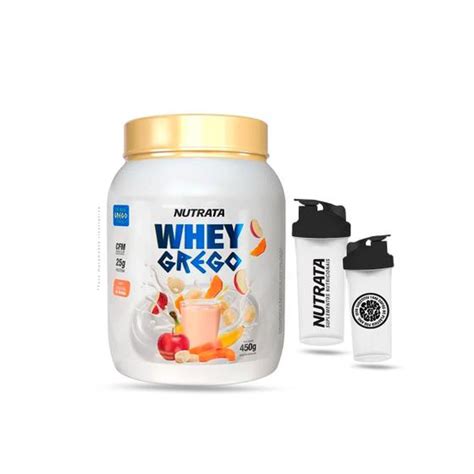 Whey Grego G Vitamina De Frutas Nutrata Coqueteleira Whey