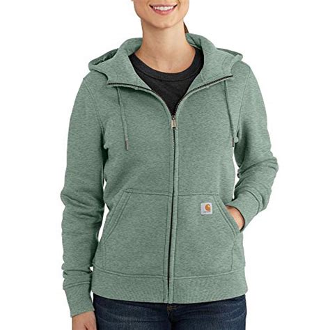 Carhartt Womens Clarksburg Full Zip Hoodie Regular And Plus Sizes Bay Green Heath X