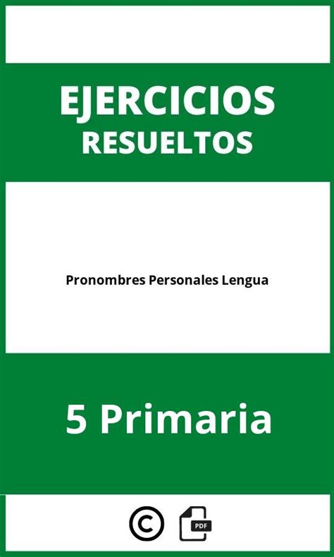 Ejercicios Pronombres Personales Lengua Primaria PDF 61984 Hot Sex