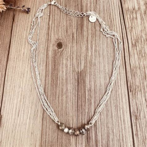 Collier Mia Gris Polaire Plaqu Argent Gwapita