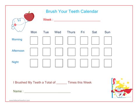 Brush Teeth Calendar. Children's Dentistry at Hausman Village in San ...