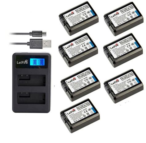 Leifire Pcs Np Fw Lithium Ion Batteries With Lcd Display Dual Usb