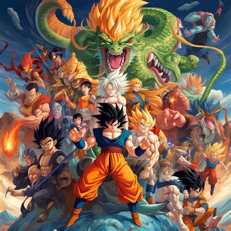 Todos Os Personagens De Dragon Ball Foto Premium