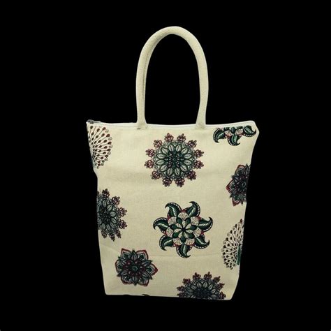 Printed Loop Handle Designer Canvas Bags Upto Kgs Size Dimension