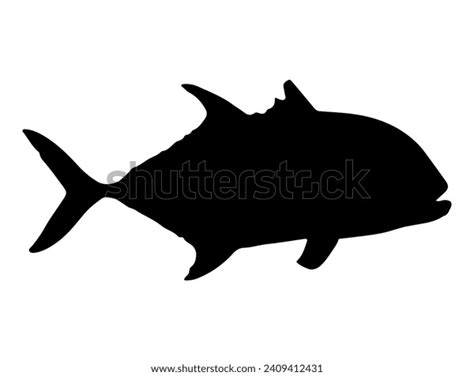 Giant Trevally Fish Silhouette Vector Art Stock Vector Royalty Free