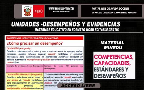 Como precisar un desempeño y evidencias en una sesión Ministerio de