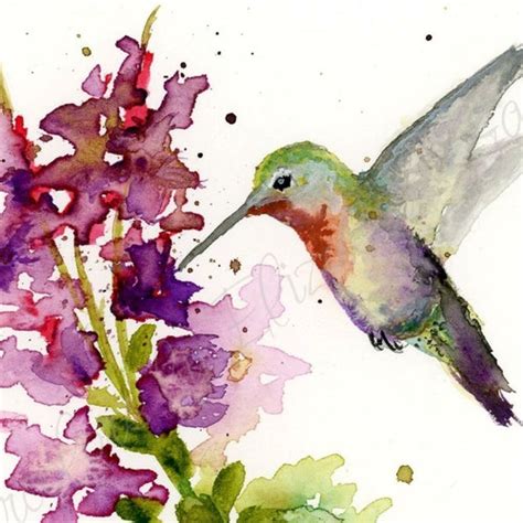 Hummingbird Watercolor Painting Hummingbird Watercolor Print - Etsy