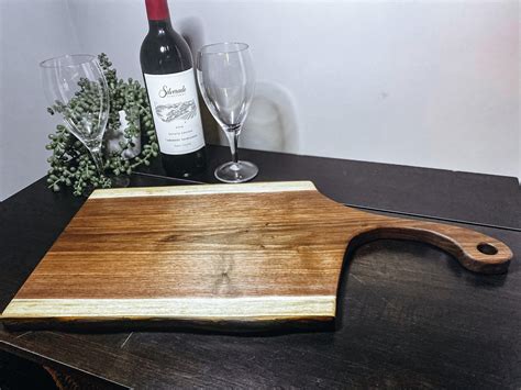 Personalized Live Edge Charcuterie Board With Handle Etsy