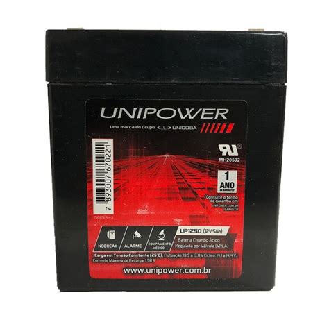 BATERIA SELADA PARA NOBREAK UNIPOWER 12V 5AH UP1250 RAICROM