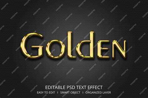 Premium Psd Golden 3d Text Effect