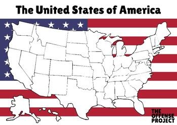 USA Map & Coloring Page by THE OFFENSE PROJECT | TPT