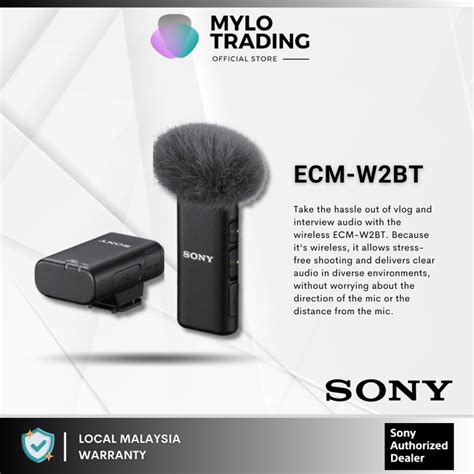 Sony ECM W2BT Camera Mount Digital Bluetooth Wireless Microphone System