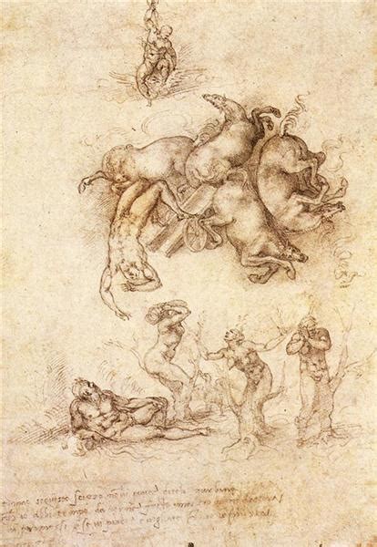 The Fall Of Phaeton 1533 Michelangelo WikiArt Org