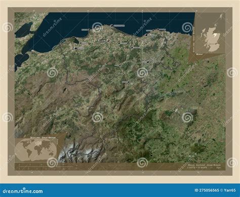 Moray Scotland Great Britain High Res Satellite Labelled Po Stock