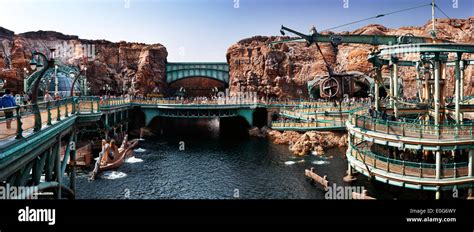 Tokyo Disneysea Theme Park Mysterious Island Panoramic Scenery Stock