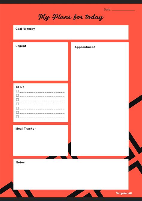 Daily Work Planner Template