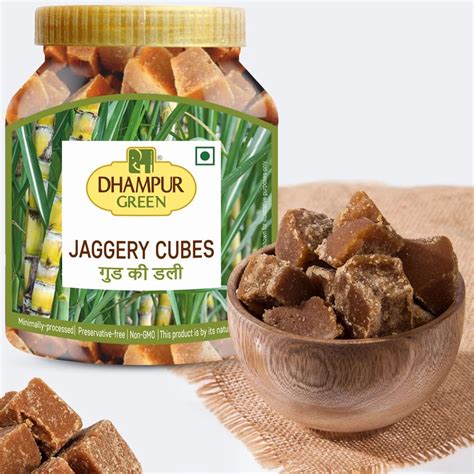 Dhampur Green Natural Jaggery Cubes Shape Square Packaging Size