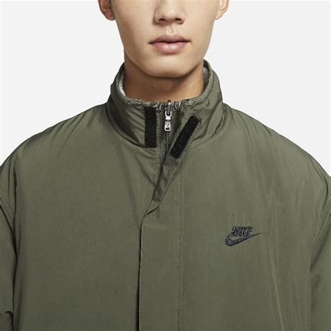 Nike 耐吉 長袖外套 Club Winter Jackets 男款 軍綠 白 雙面穿 防撕裂 針織 休閒 寬鬆 Dq4885 222