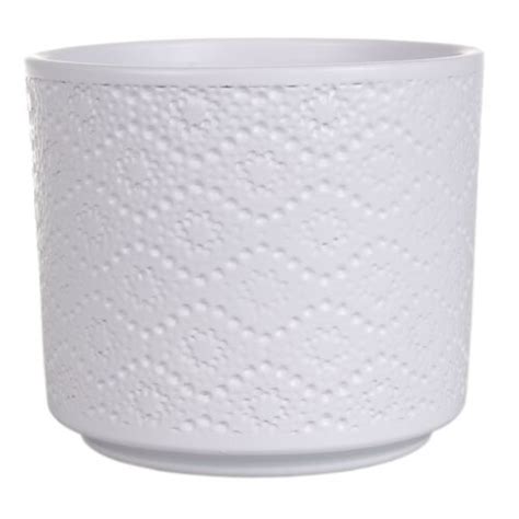 Osłonka cylinder flora ceramiczna 14 cm biała mat CERMAX Bricomarche pl