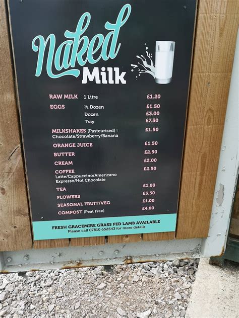 Menu At Naked Milk Farm Shop Honesty Shed Preston