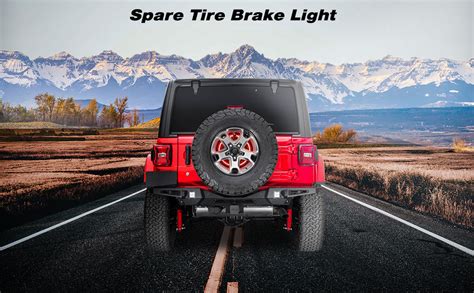 BORDAN Spare Tire Brake Light For Wrangler JL JLU Plug And Play LED 3rd