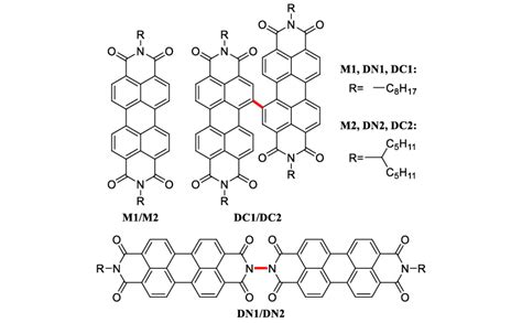 Chemical Structures Of The Monomeric PDIs M1 M2 And The Dimeric PDIs