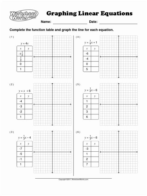 Linear Equations Answers Worksheets