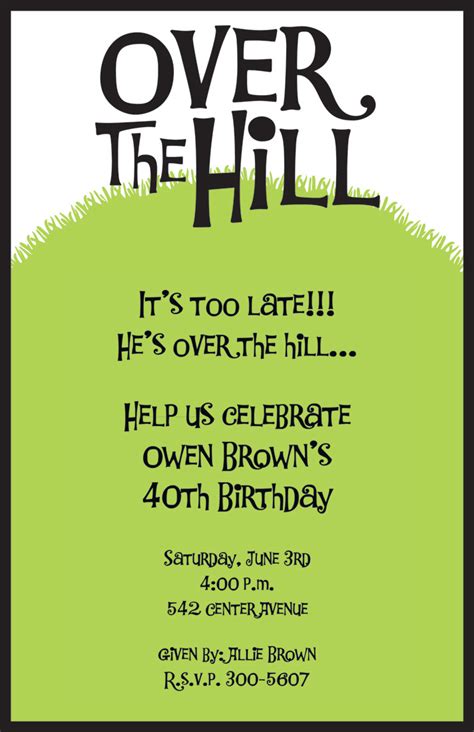 Over The Hill 40th Birthday - Birthday Cake Images