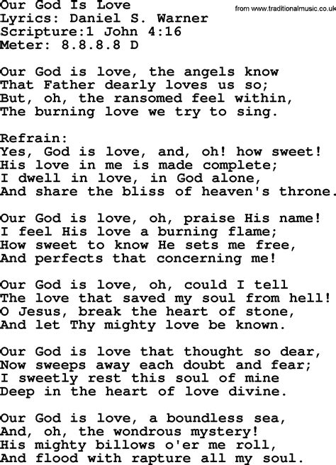 Good Old Hymns Our God Is Love Lyrics Sheetmusic Midi Mp Audio