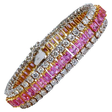 3375 Carat Natural Gem Sapphire Diamond Bracelet Three Row And Wide Cuff For Sale At 1stdibs