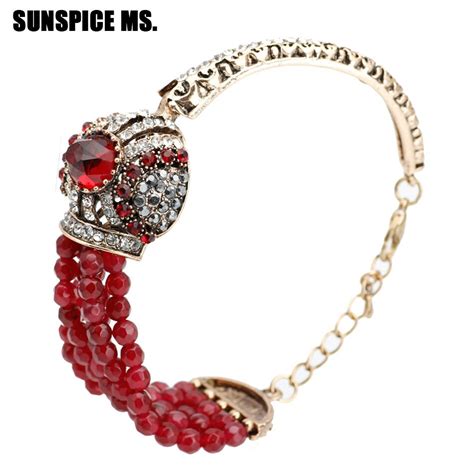 Turkse Red Crystal Charm Armbanden Voor Vrouwen Natuursteen Kralen