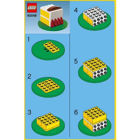 LEGO Birthday Cake Set With Blue Base 40048 1 Instructions Brick Owl