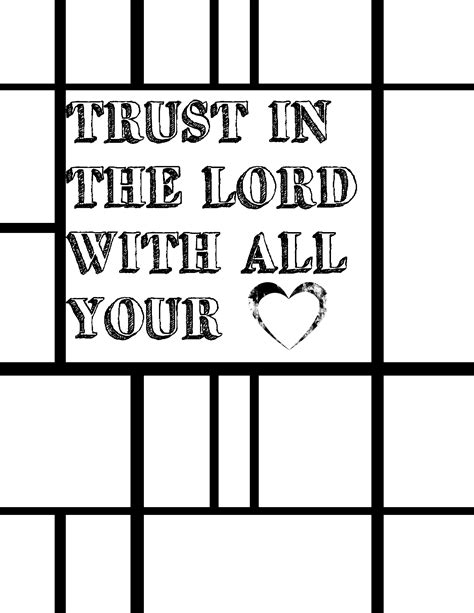 Trust In The Lord With All Your Heart Coloring Page