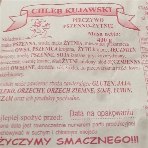 Chleb Kujawski Pieczywo Pszenno Ytnie Kalorie Kj I Warto Ci