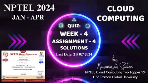 Nptel Cloud Computing Week 4 Assignment 4 Solution Swayam Jan Apr