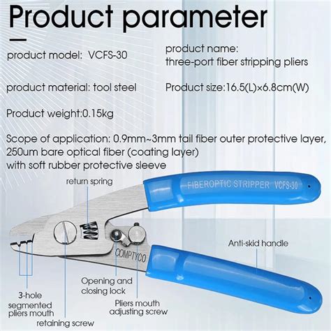 COMPTYCO VCFS 30 Three Port Fiber Optical Stripper Pliers Wire Strippers