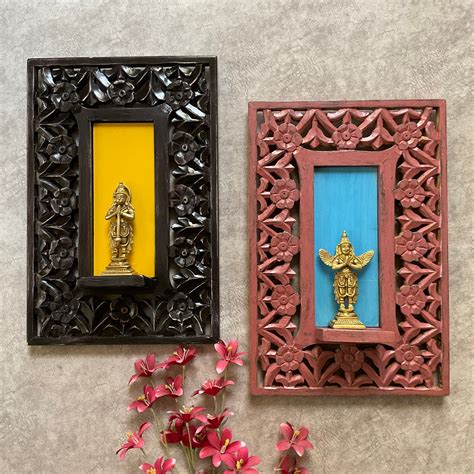 wall hanging wooden wall decor  brass idols crafts  chisel