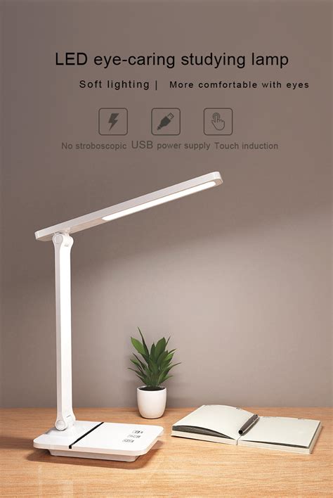 Rechargeable Touch Control Table Lamp Eye Caring Desk Foldable LED