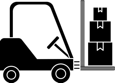 Delivery forklift icon in black and white color. 24471379 Vector Art at ...